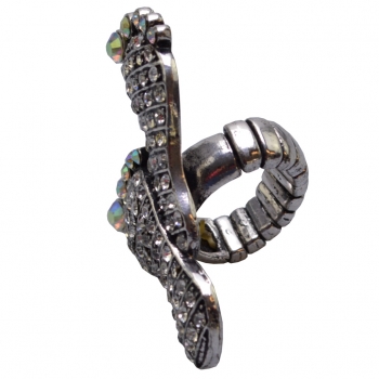 Preview: flevado Ausergewöhnlicher Foot-Ring mit Strass-Steinen besetzt